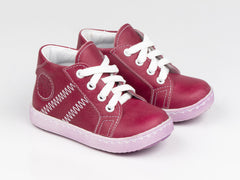 Emel Plum Leather Lace Up Sneakers (e1234-1)