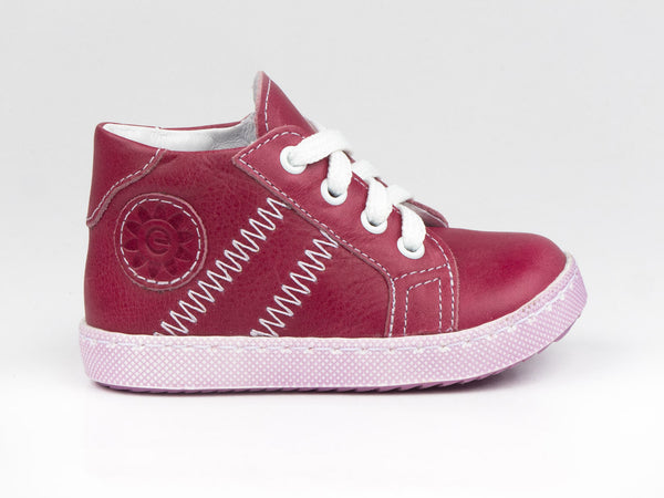 Emel Plum Leather Lace Up Sneakers (e1234-1)