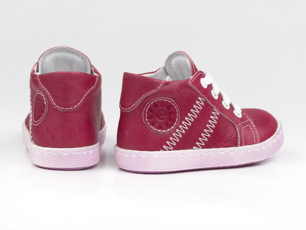 Emel Plum Leather Lace Up Sneakers (e1234-1)