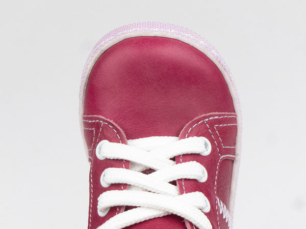 Emel Plum Leather Lace Up Sneakers (e1234-1)