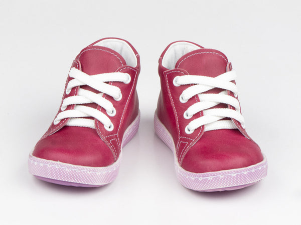 Emel Plum Leather Lace Up Sneakers (e1234-1)