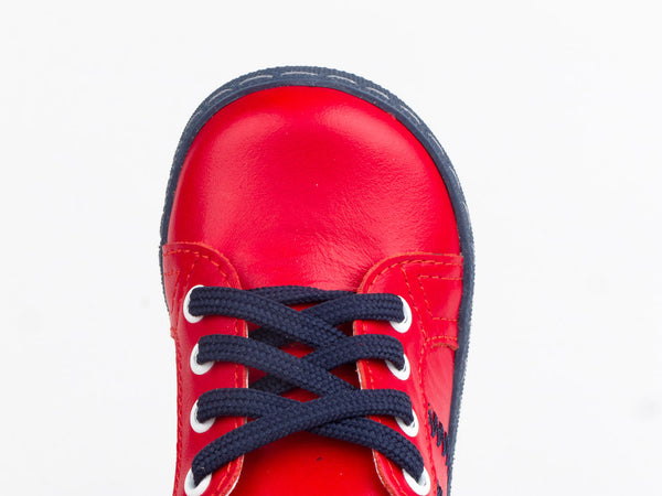 Emel Red Leather Lace Up Sneakers (e1291-1)