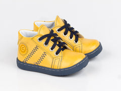 Emel Yellow Leather Lace Up Sneakers (e1291-3)
