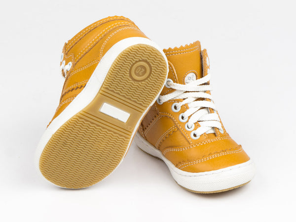 Emel Yellow Leather Lace Up Ankle Sneakers (e1962-11)