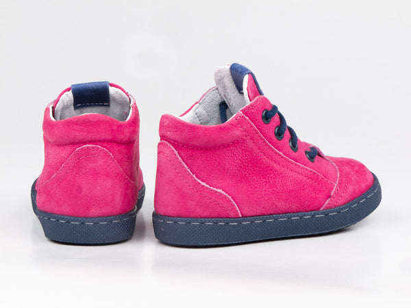 Emel Fuchsia Leather Lace Up Sneakers (e2147-11)