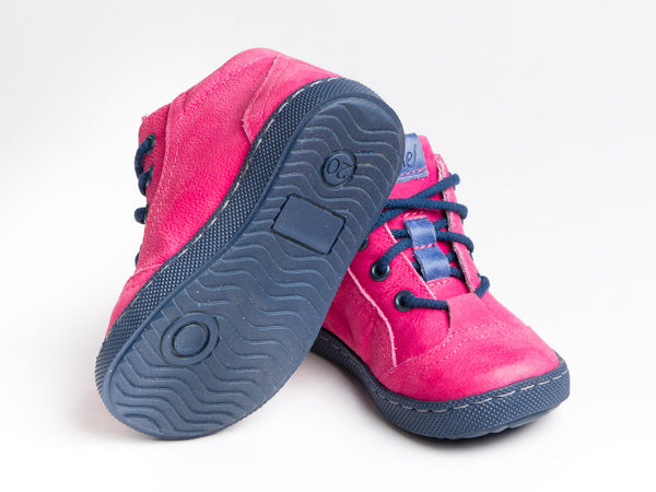 Emel Fuchsia Leather Lace Up Sneakers (e2147-11)