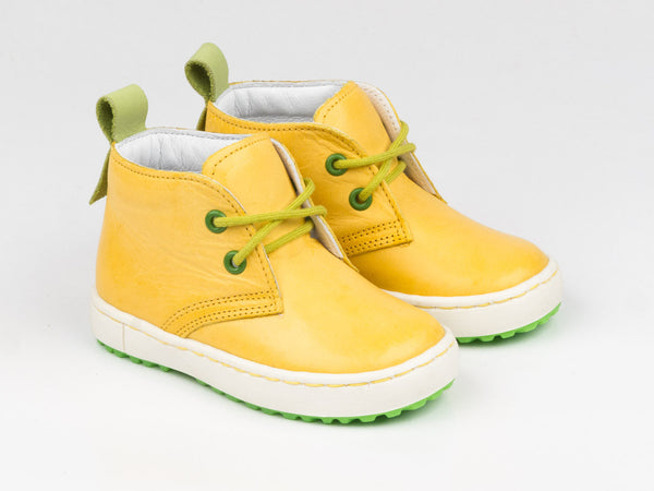 Emel Yellow Leather Lace Up Casual Shoes (e2150-2)