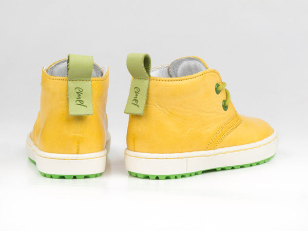 Emel Yellow Leather Lace Up Casual Shoes (e2150-2)