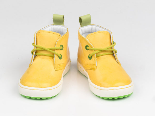 Emel Yellow Leather Lace Up Casual Shoes (e2150-2)