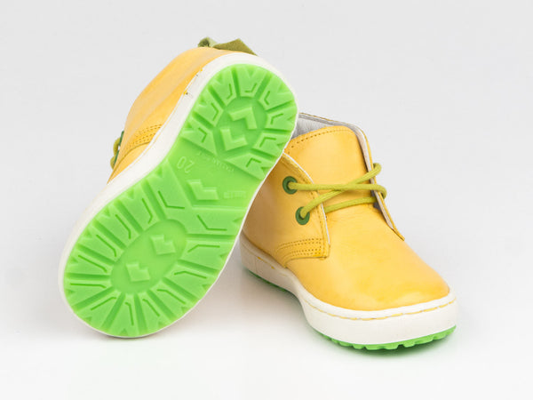 Emel Yellow Leather Lace Up Casual Shoes (e2150-2)