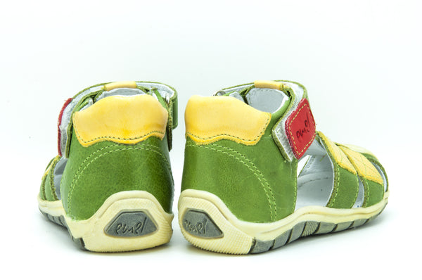 Emel Green/Yellow Velcro Sandals (e2187-13)