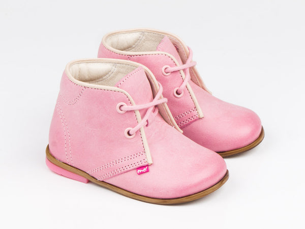 Emel Pink Leather Lace Up Shoes (e2195-14)