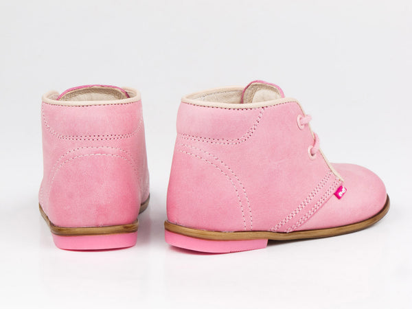 Emel Pink Leather Lace Up Shoes (e2195-14)