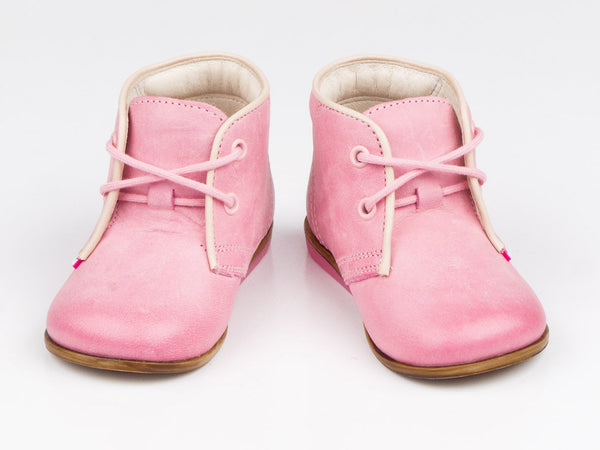 Emel Pink Leather Lace Up Shoes (e2195-14)