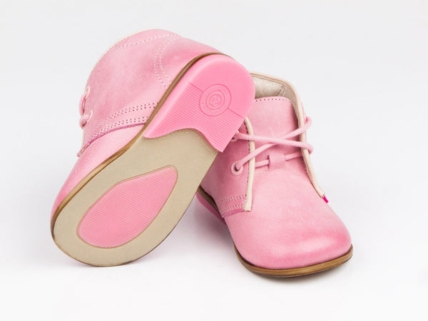 Emel Pink Leather Lace Up Shoes (e2195-14)