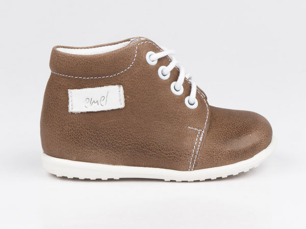 Emel Brown Leather Lace Up Casual Shoes (e2343-4)