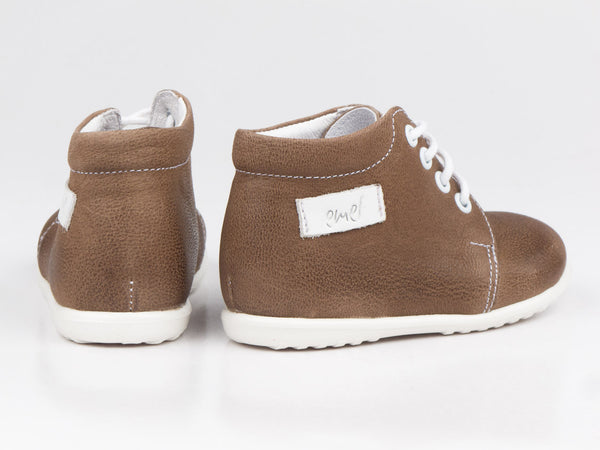 Emel Brown Leather Lace Up Casual Shoes (e2343-4)