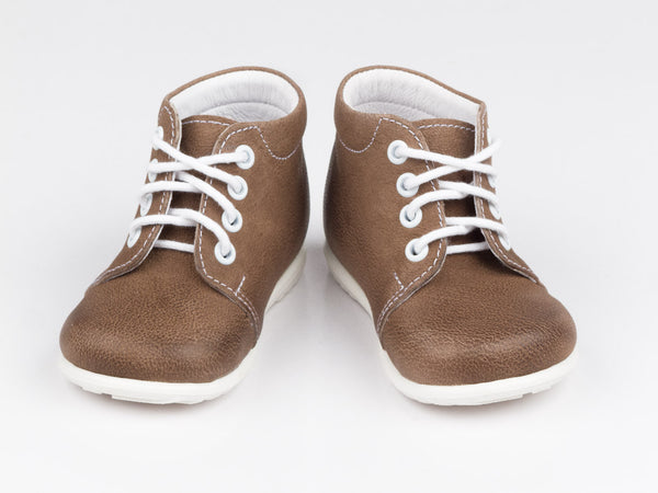 Emel Brown Leather Lace Up Casual Shoes (e2343-4)
