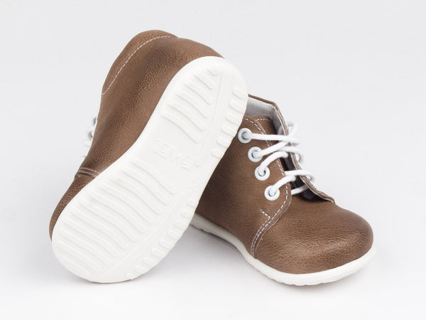 Emel Brown Leather Lace Up Casual Shoes (e2343-4)
