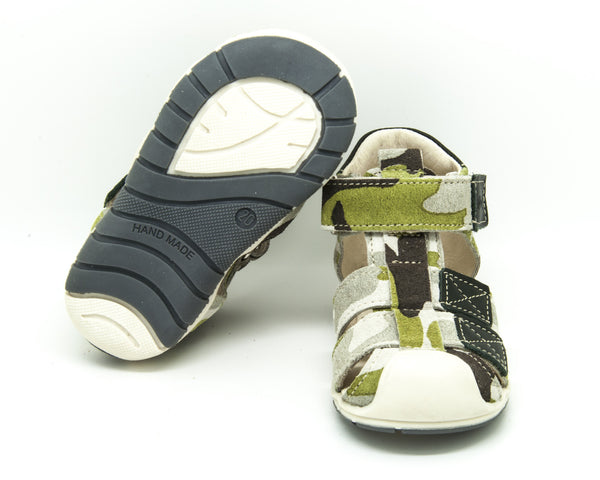 Emel Camouflage Pattern Suede Velcro Sandals (e2350-1)