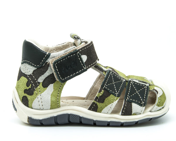 Emel Camouflage Pattern Suede Velcro Sandals (e2350-1)