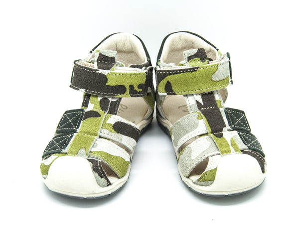 Emel Camouflage Pattern Suede Velcro Sandals (e2350-1)