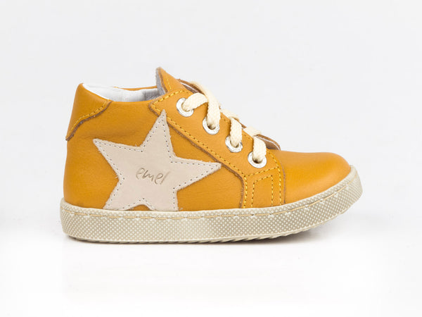 Emel Yellow Leather Lace Up Sneakers (e2498-2)
