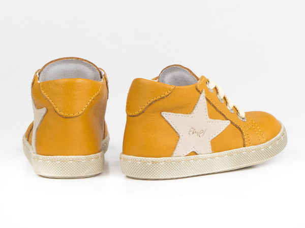 Emel Yellow Leather Lace Up Sneakers (e2498-2)