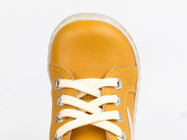 Emel Yellow Leather Lace Up Sneakers (e2498-2)