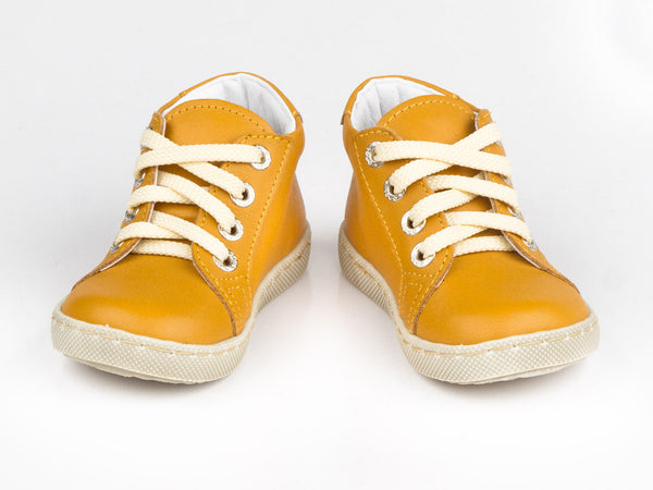 Emel Yellow Leather Lace Up Sneakers (e2498-2)