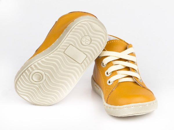Emel Yellow Leather Lace Up Sneakers (e2498-2)