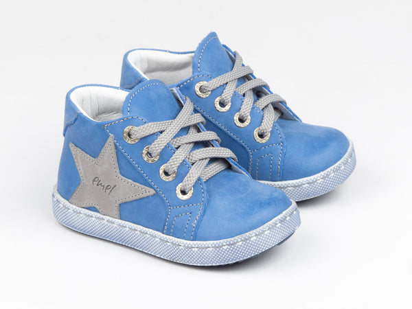 Emel Blue Leather Lace Up Sneakers (e2498)