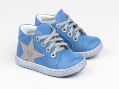 Emel Blue Leather Lace Up Sneakers (e2498)