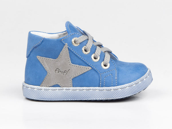 Emel Blue Leather Lace Up Sneakers (e2498)