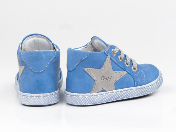 Emel Blue Leather Lace Up Sneakers (e2498)