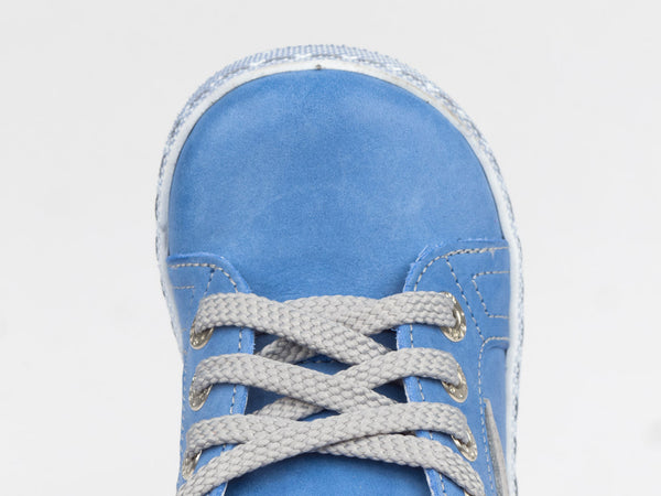Emel Blue Leather Lace Up Sneakers (e2498)