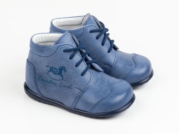 Emel Blue Leather Lace Up Casual Shoes (e1385-7)