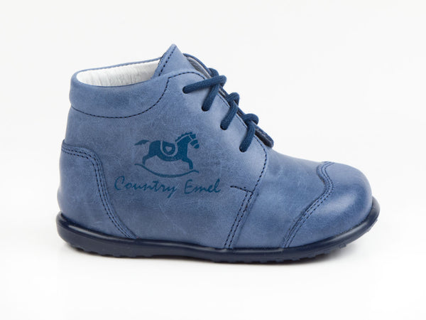 Emel Blue Leather Lace Up Casual Shoes (e1385-7)