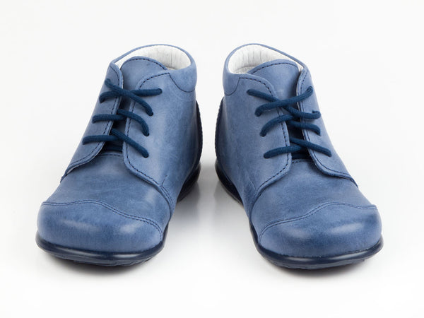 Emel Blue Leather Lace Up Casual Shoes (e1385-7)
