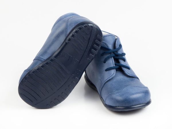Emel Blue Leather Lace Up Casual Shoes (e1385-7)