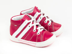 Emel Raspberry Leather Lace Up Sneakers (e1533-6)