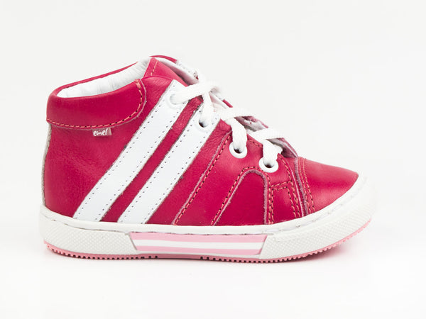 Emel Raspberry Leather Lace Up Sneakers (e1533-6)
