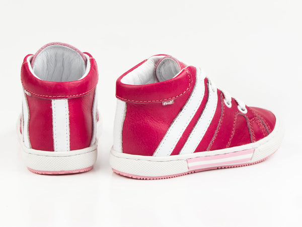 Emel Raspberry Leather Lace Up Sneakers (e1533-6)