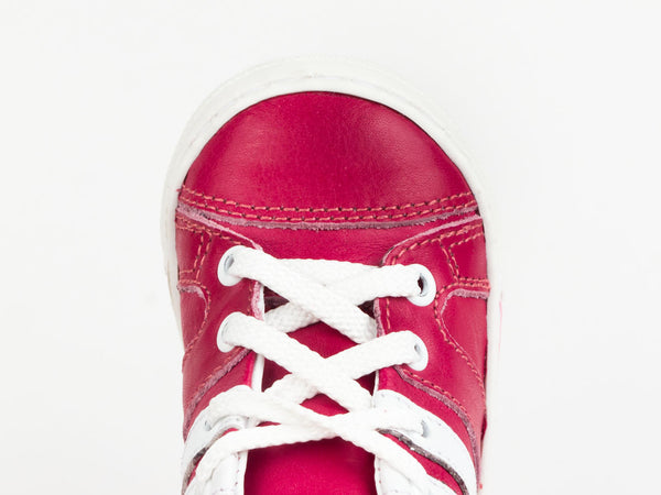 Emel Raspberry Leather Lace Up Sneakers (e1533-6)