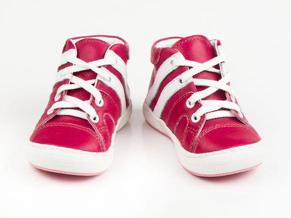 Emel Raspberry Leather Lace Up Sneakers (e1533-6)