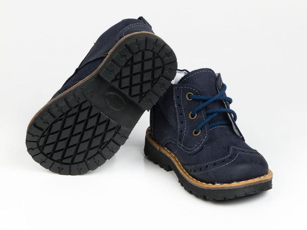 Emel Navy Leather Lace Up Ankle Boots (e1828-2)