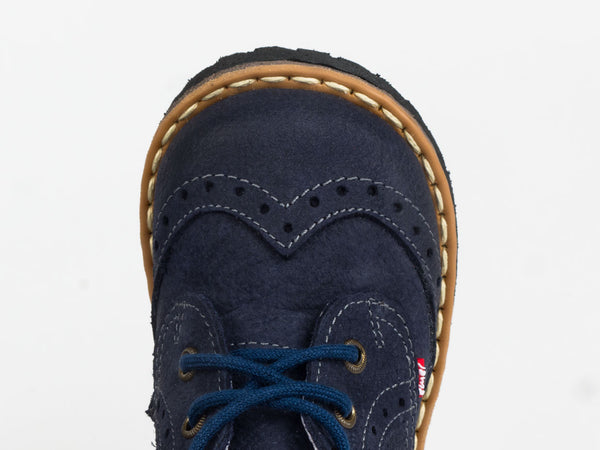 Emel Navy Leather Lace Up Ankle Boots (e1828-2)