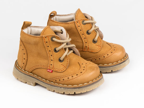 Emel Camel Leather Lace Up Ankle Boots (e1828-3)