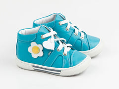 Emel Turquoise Leather Lace Up Sneakers (e2052-4)