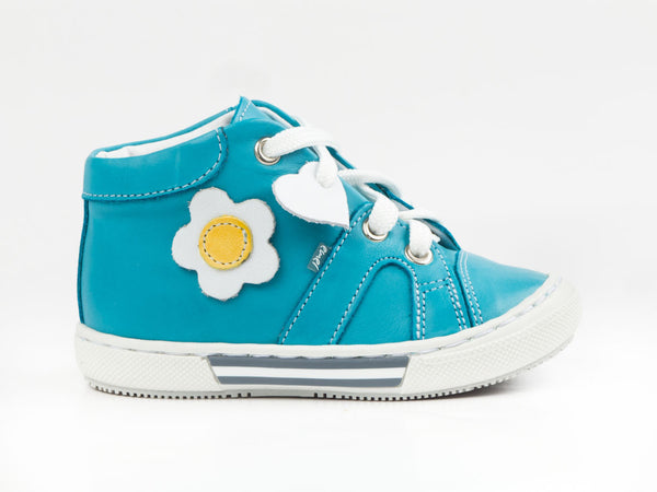 Emel Turquoise Leather Lace Up Sneakers (e2052-4)
